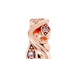 Rose gold Marquise Morganite Vine Eternity Band with Bezel Setting_11