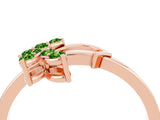 Rose gold Marquise Peridot Cluster Bypass Ring with Prong Setting_10