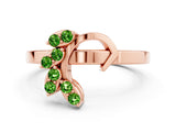 Rose gold Marquise Peridot Cluster Bypass Ring with Prong Setting_6