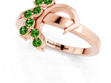 Rose gold Marquise Peridot Cluster Bypass Ring with Prong Setting_7