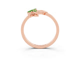 Rose gold Marquise Peridot Cluster Bypass Ring with Prong Setting_9