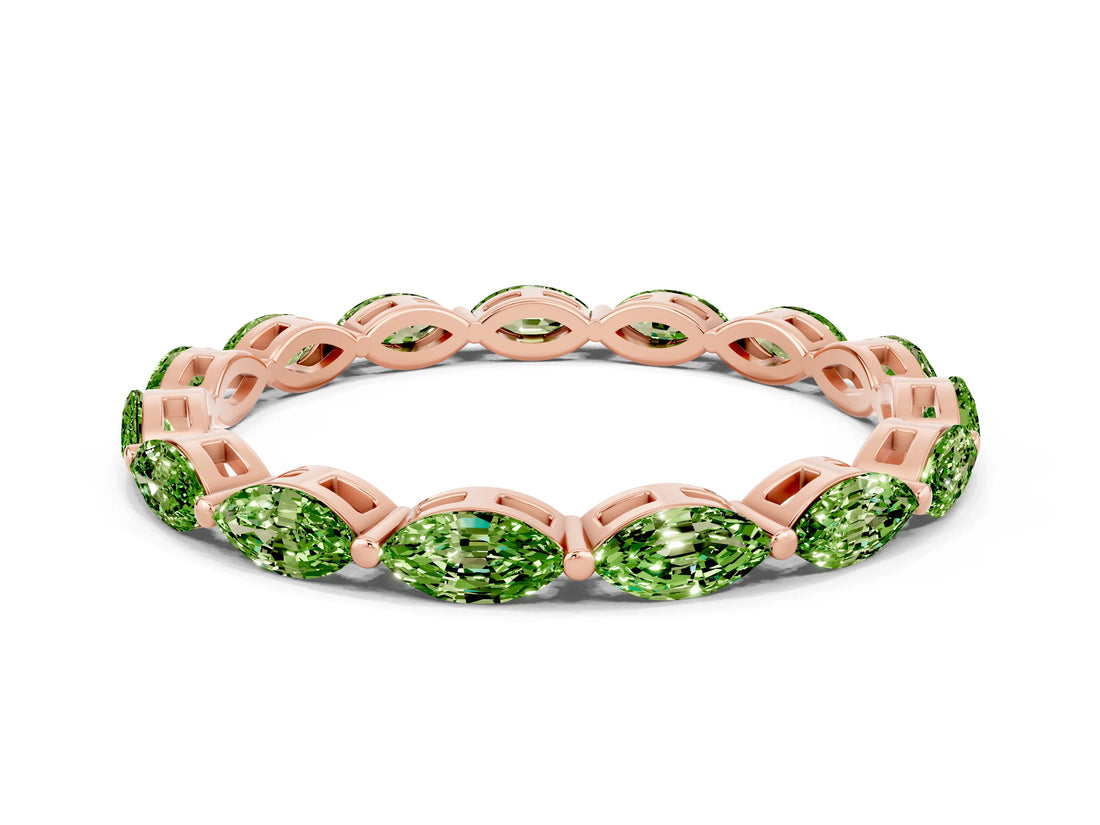 Rose gold Marquise Peridot Eternity Band with U-Prong Setting_12