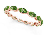 Rose gold Marquise Peridot Eternity Band with U-Prong Setting_13
