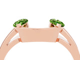 Rose gold Marquise Peridot Open Band Ring with Tension Setting_10