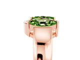 Rose gold Marquise Peridot Open Band Ring with Tension Setting_11