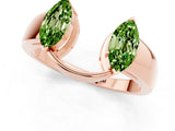 Rose gold Marquise Peridot Open Band Ring with Tension Setting_7