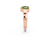 Rose gold Marquise Peridot Open Band Ring with Tension Setting_8
