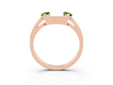 Rose gold Marquise Peridot Open Band Ring with Tension Setting_9