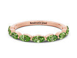 Rose gold Marquise Peridot Prong Set Half-Eternity Band_6
