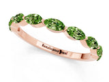 Rose gold Marquise Peridot Prong Set Half-Eternity Band_7