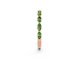 Rose gold Marquise Peridot Prong Set Half-Eternity Band_8
