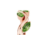 Rose gold Marquise Peridot Twisted Band with Prong Setting_11