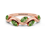 Rose gold Marquise Peridot Twisted Band with Prong Setting_6