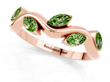 Rose gold Marquise Peridot Twisted Band with Prong Setting_7