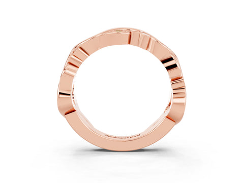 Rose gold Marquise Peridot Vine Eternity Band with Bezel Setting_9