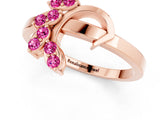 Rose gold Marquise Pink Sapphire Cluster Bypass Ring with Prong Setting_19