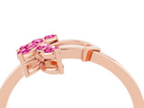 Rose gold Marquise Pink Sapphire Cluster Bypass Ring with Prong Setting_22