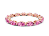 Rose gold Marquise Pink Sapphire Eternity Band with U-Prong Setting_72