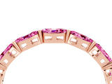 Rose gold Marquise Pink Sapphire Eternity Band with U-Prong Setting_76