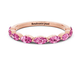 Rose gold Marquise Pink Sapphire Half Eternity Band with Prong Setting_18