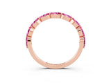 Rose gold Marquise Pink Sapphire Half Eternity Band with Prong Setting_21