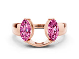 Rose gold Marquise Pink Sapphire Open Band Ring with Tension Setting_18