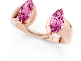 Rose gold Marquise Pink Sapphire Open Band Ring with Tension Setting_19