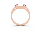 Rose gold Marquise Pink Sapphire Open Band Ring with Tension Setting_21