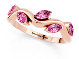Rose gold Marquise Pink Sapphire Twisted Band with Prong Setting_19