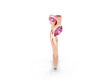 Rose gold Marquise Pink Sapphire Twisted Band with Prong Setting_20