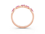 Rose gold Marquise Pink Sapphire Twisted Band with Prong Setting_21