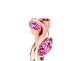 Rose gold Marquise Pink Sapphire Twisted Band with Prong Setting_23