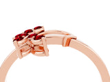 Rose gold Marquise Ruby Cluster Bypass Ring with Prong Setting_10