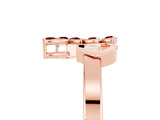 Rose gold Marquise Ruby Cluster Bypass Ring with Prong Setting_11