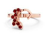 Rose gold Marquise Ruby Cluster Bypass Ring with Prong Setting_6
