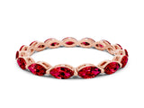 Rose gold Marquise Ruby Eternity Band with U-Prong Setting_12