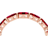 Rose gold Marquise Ruby Eternity Band with U-Prong Setting_16