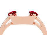 Rose gold Marquise Ruby Open Band Ring with Tension Setting_10