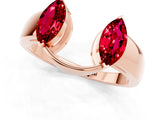Rose gold Marquise Ruby Open Band Ring with Tension Setting_7
