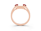 Rose gold Marquise Ruby Open Band Ring with Tension Setting_9