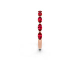 Rose gold Marquise Ruby Prong Set Half-Eternity Band_8