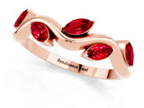 Rose gold Marquise Ruby Twisted Band with Prong Setting_7