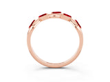 Rose gold Marquise Ruby Twisted Band with Prong Setting_9