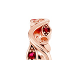 Rose gold Marquise Ruby Vine Eternity Band with Bezel Setting_11