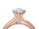 Rose gold Marquise Solitaire Beaded Band Six-Prong Setting_12