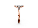 Rose gold Marquise Solitaire Beaded Band with Four-Prong Setting_114
