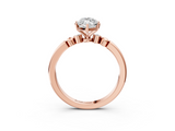Rose gold Marquise Solitaire Beaded Band with Four-Prong Setting_115