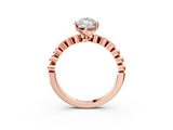 Rose gold Marquise Solitaire Bezel Accent Diamond Engagement Ring with Beaded Band and Four-Prong Setting_70