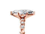 Rose gold Marquise Solitaire Bezel Accent Diamond Engagement Ring with Beaded Band and Four-Prong Setting_72