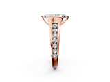 Rose gold Marquise Solitaire Bezel-Set Diamond Ring with Channel-Set Band_39
